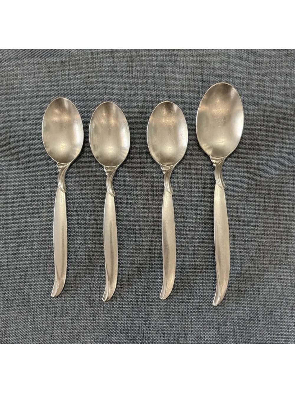 3 Teaspoons 1 Soup International Silver 1847 Rogers Bros FLAIR Silverplate 1956